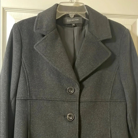 Jones New York Jackets & Blazers - Jones New York Women's Charcoal Coat
